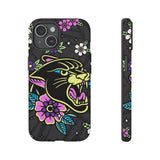 Floral Panther Print Tough Phone Case