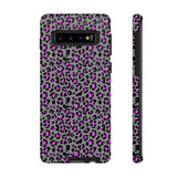 Grey and Pink Leopard Print Tough Phone Case