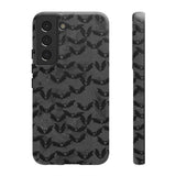 Grey Spooky Bat Print Tough Phone Cases