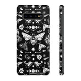 Black Celestial Witchy Moth Goth Tough Phone Case