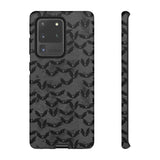 Grey Spooky Bat Print Tough Phone Cases