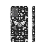 Black Celestial Witchy Moth Goth Tough Phone Case