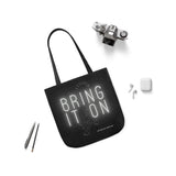 Alternawear Branded 'Bring it On' Tiger and Neon Print Polyester Canvas Tote Bag
