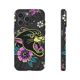 Floral Panther Print Tough Phone Case