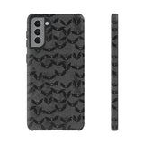 Grey Spooky Bat Print Tough Phone Cases