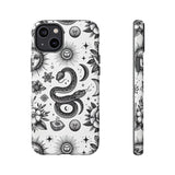 White Celestial Snake Goth Tough Phone Case