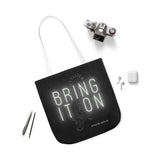 Alternawear Branded 'Bring it On' Tiger and Neon Print Polyester Canvas Tote Bag