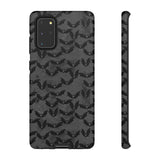 Grey Spooky Bat Print Tough Phone Cases