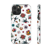 White Old School Retro Tattoo Tough Phone Case