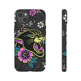 Floral Panther Print Tough Phone Case