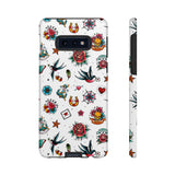White Old School Retro Tattoo Tough Phone Case