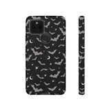 Black Spooky Bat Print Tough Phone Cases