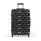 Black Bat Print Suitcase Gothic Travel Bag