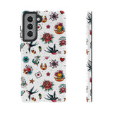 White Old School Retro Tattoo Tough Phone Case
