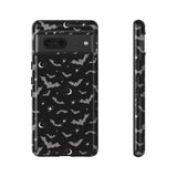 Black Spooky Bat Print Tough Phone Cases