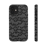 Grey Spooky Bat Print Tough Phone Cases