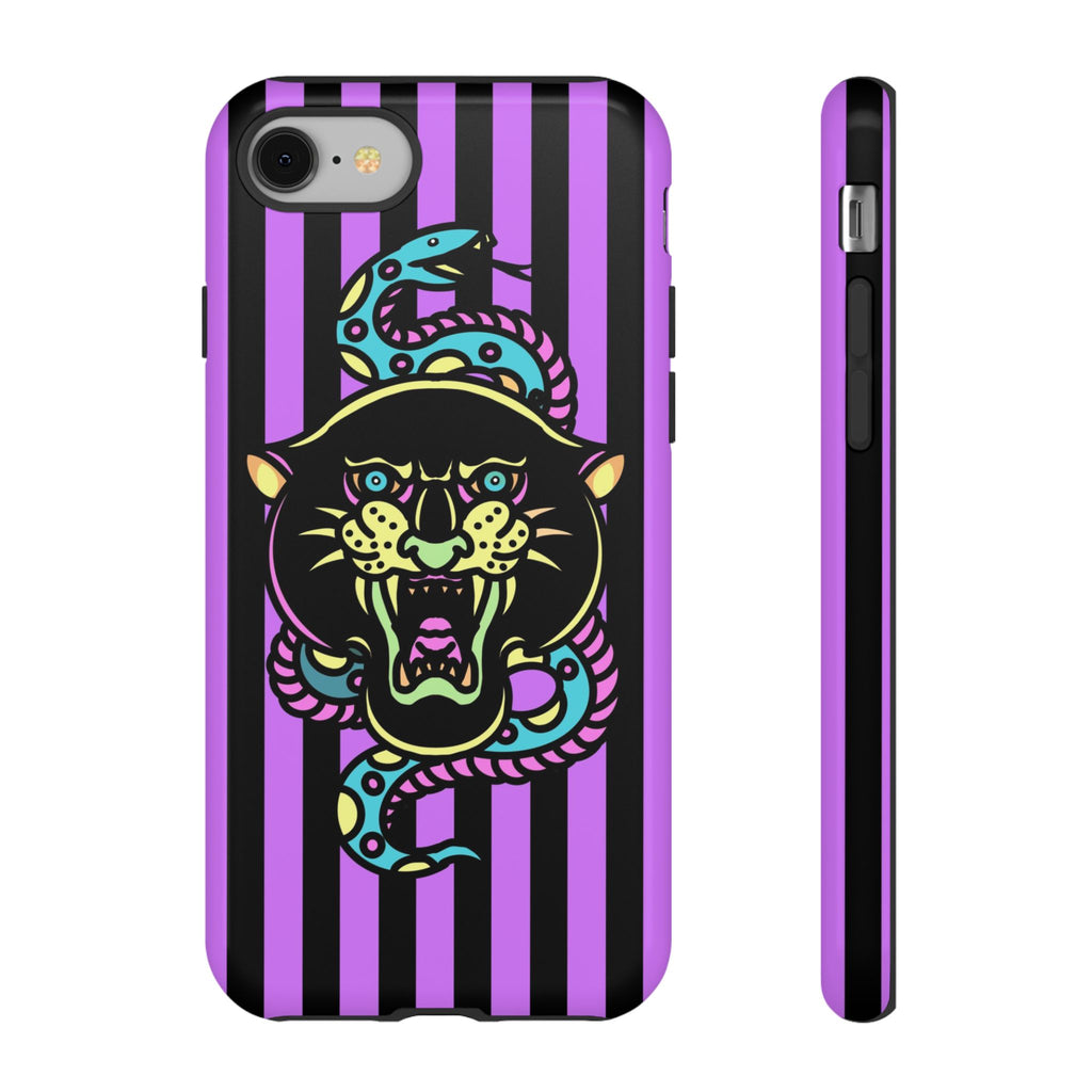 Striped Snake and Panther Tattoo Style Tough Phone Case