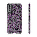 Grey and Pink Leopard Print Tough Phone Case