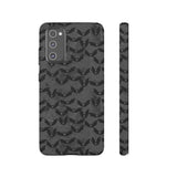 Grey Spooky Bat Print Tough Phone Cases