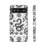 White Celestial Snake Goth Tough Phone Case