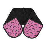 Pink Bat Print Oven Mitts