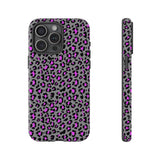 Grey and Pink Leopard Print Tough Phone Case