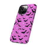 Pink Spooky Bat Print Tough Phone Cases