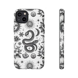 White Celestial Snake Goth Tough Phone Case