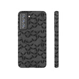 Grey Spooky Bat Print Tough Phone Cases