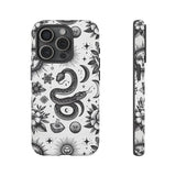 White Celestial Snake Goth Tough Phone Case
