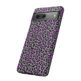Grey and Pink Leopard Print Tough Phone Case