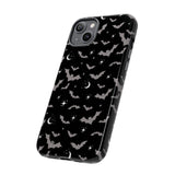 Black Spooky Bat Print Tough Phone Cases