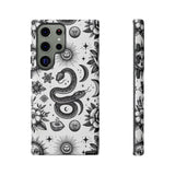White Celestial Snake Goth Tough Phone Case