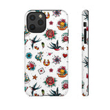 White Old School Retro Tattoo Tough Phone Case