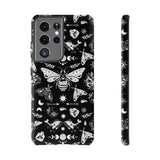 Black Celestial Witchy Moth Goth Tough Phone Case
