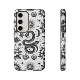 White Celestial Snake Goth Tough Phone Case