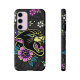 Floral Panther Print Tough Phone Case