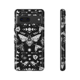 Black Celestial Witchy Moth Goth Tough Phone Case