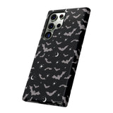 Black Spooky Bat Print Tough Phone Cases