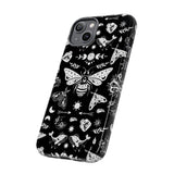 Black Celestial Witchy Moth Goth Tough Phone Case