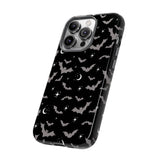 Black Spooky Bat Print Tough Phone Cases