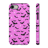 Pink Spooky Bat Print Tough Phone Cases