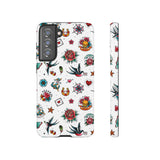 White Old School Retro Tattoo Tough Phone Case