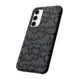 Grey Spooky Bat Print Tough Phone Cases