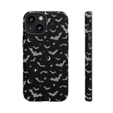 Black Spooky Bat Print Tough Phone Cases