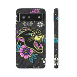 Floral Panther Print Tough Phone Case