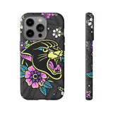 Floral Panther Print Tough Phone Case