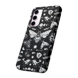 Black Celestial Witchy Moth Goth Tough Phone Case
