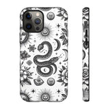 White Celestial Snake Goth Tough Phone Case