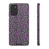 Grey and Pink Leopard Print Tough Phone Case